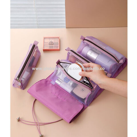 Beauty Rolling Cosmetic Case Makeup Brush Bag Set 4 in 1 Mesh