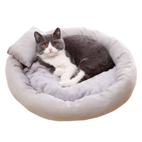Little Pillow for Cats, Ultra Soft Fluffy Pet Calming Toy Half Donut  Cuddler