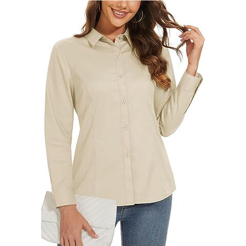 Compre Camisa De Mujer Clásica Con Botones, Corte Entallado, Blusa