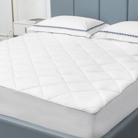 Protector de colchón impermeable tamaño King, funda de colchón acolchada  con bolsillo profundo de hasta 15 pulgadas, lavable, blanco (78 x 80 x 15