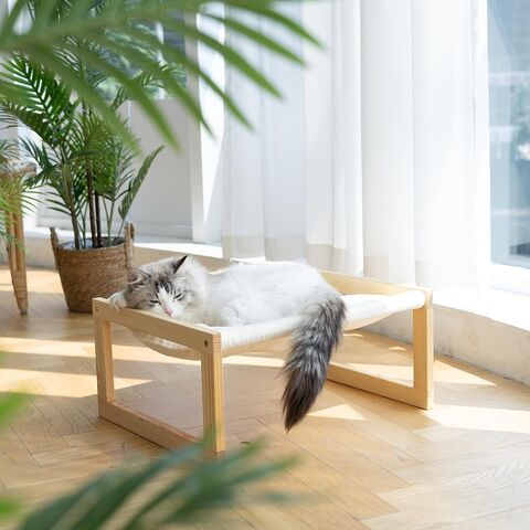 Nova Cama Suspensa para Gatos em Madeira de Pinheiro Natural com Design Moderno for sale at factory direct price