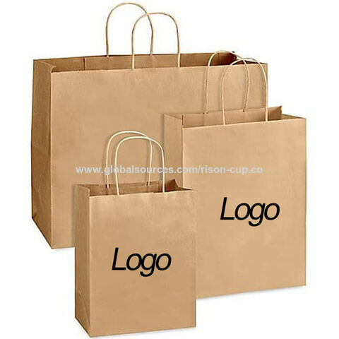 Bolsas de papel pequeñas con impresión personalizada / Impresión de  logotipo personalizado en bolsas de papel Kraft