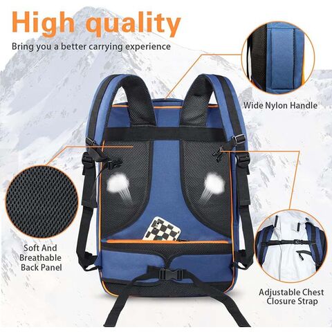Mochila de esquí multicolor para exteriores, alta calidad, asa ancha de nylon ajustable, diseño con múltiples bolsillos, gran capacidad para botas de esquí y gafas for sale at factory direct price