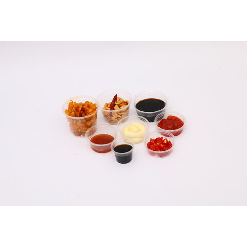 Envase desechable de 5.5 oz para alimentos, empaque para comida rápida, salsa de plástico PP, taza para porciones