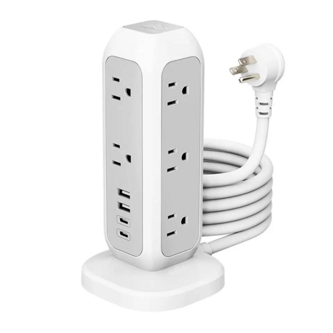 Worldplug Fabrikpreis 11 AC Steckdosen US Standard Vertikaler Steckerleiste Tower mit USB-Anschlüssen for sale at factory direct price