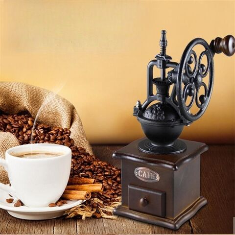 Molinillo de café manual, molinillo de café de madera vintage, molinillo de  café ajustable con manivela