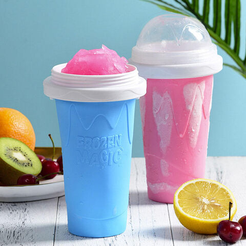 TikTok Summer Squeeze Quick-Frozen Smoothie Sand Cup Pinch Fast Cooling Magic Cup Ice Cream Slushy Maker for sale at factory direct price