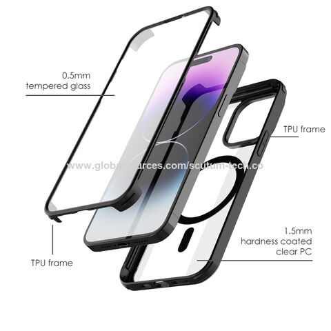X iPhone caso 360 ° magnético con vidrio templado - cubierta del cuerpo  completo