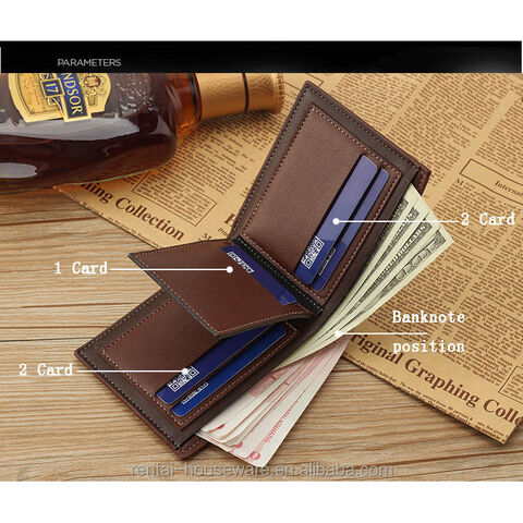 Wallet For Men Short Casual Business Foldable Bifold Wallets Pu