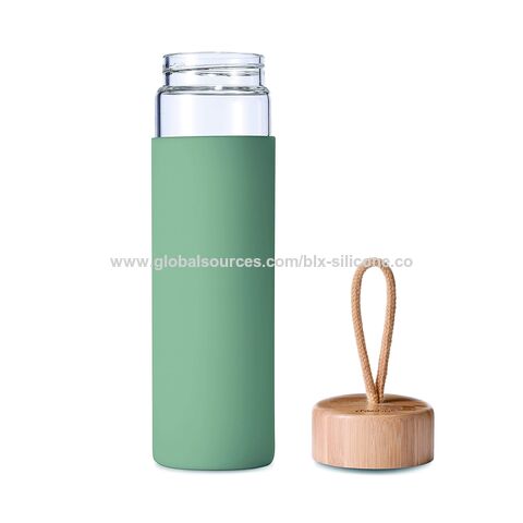 750ML Drinking Cup Bubble Tea Glass Cup With Bamboo Lid Reusable