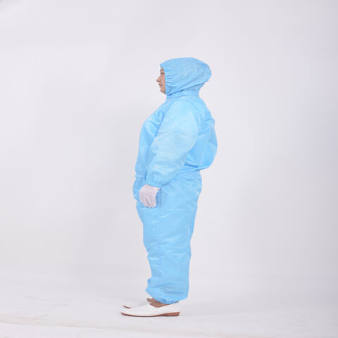 Combinaison De Protection Antistatique Atelier Universel Nettoyage Vêtements  Antipoussière Polyester Bleu 