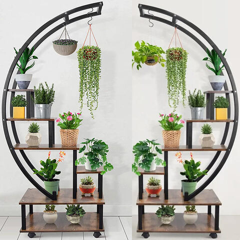 2 Pcs 6 Tier Tall Metal Indoor Plant Stands With Hanging Loop Half Moon  Shaped Ladder Plant Shelf Holder Multiple Plant Stand - Explore China  Wholesale Flower Stands Flower Shelves Plant Stand