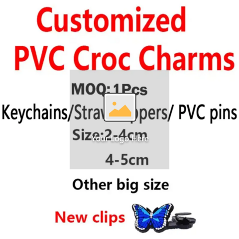 Wholesale croc custom charms wholesale Rubber PVC shoe decorations
