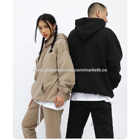 Buy Wholesale China Custom Street Solid Color Loose Heavyweight Hooded  Sweater Unisex Men's And Women's Cotton Hoodies & Hoodies at USD 14.15