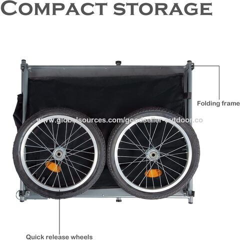  Foldable Cargo Bike Trailer Bicycle Cart Wagon Trailer  w/Hitch, 110lbs Max Load Steel Frame Heavy Duty Bicycle Cargo Wagon Trailer  for Carrying Stuff Luggage Plants Tools, Black : Sports 