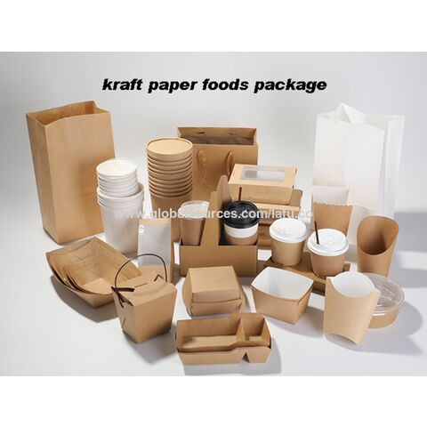 Brown Kraft Paper Food Packing Packaging Box Disposable Food Container -  China Packaging Box and Box price