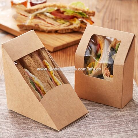 Wholesale Sandwich Packing Kraft White Paper Lunch Box Custom Food ...