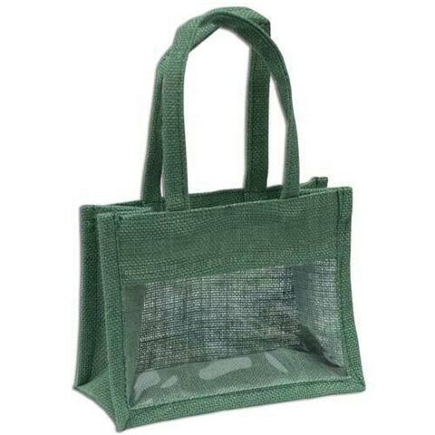 Bolsa de Yute con Ventana de PVC Transparente, Regalo Promocional, Empaque Mini de Yute for sale at factory direct price