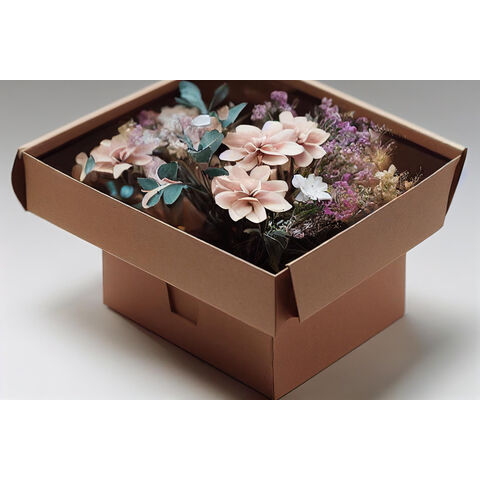 Boîte Cadeau Joyeux Anniversaire - Fleurs - 30 x 30 cm - Jour de Fête -  Papeterie et Accessoires - Cadeaux