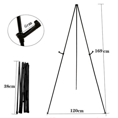 Black Collapsible Metal Easel for Presentations