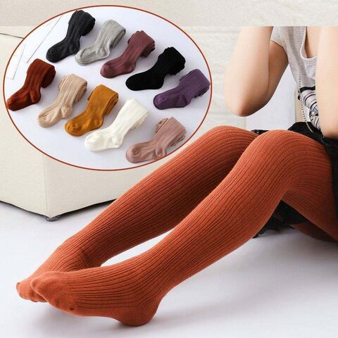 Girls Cute Cable Knit Cotton Fall Winter Pantyhose Kids Teenagers