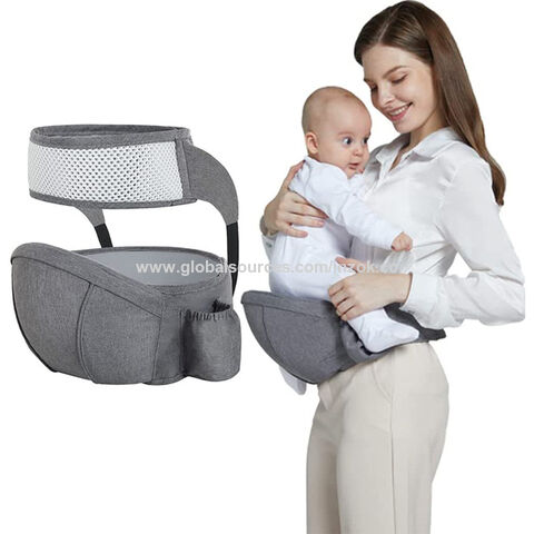 Portador de bebé de lujo, soporte para bebé, baby wraps baby sling, Rayas  naturales y grises para mujer bebé, azul Afortunado Sencillez