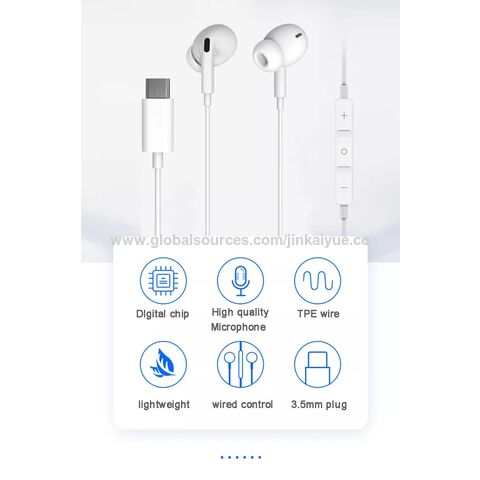 iPhone 15 USB C Earpods Headphones Type-C Handsfree Earphone Wired (Only  for iPhone 15 Series) with Microphone & Noise Cancelling in-Ear Headset