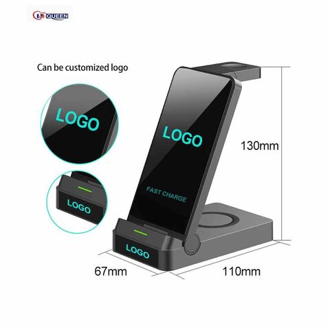 Wireless Charger Stand, 3 in 1 Fast Wireless Charging Station Dock