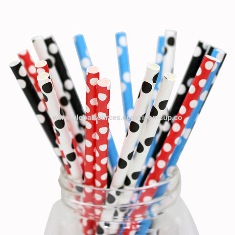 Pailles en Papier Jetables Écologiques Biodégradables de Haute Qualité pour Fêtes, Emballées Individuellement, avec Cuillère - Vente en Gros