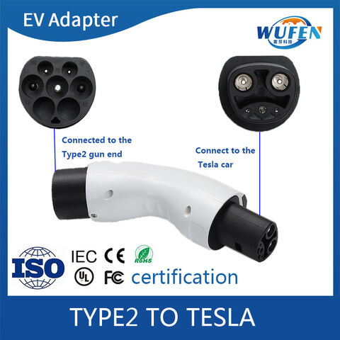EVBASE Type2 to Tesla EV Adaptor IEC 62196 Socket EVSE Adapter