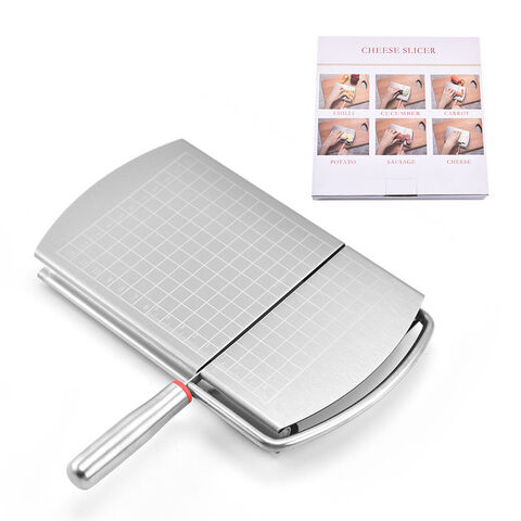 Cheese Slicer & Cutter - Multipurpose Stainless Steel Cheese and Food  Slicer with 4 Blade, Cheese Cutter Board with Accurate Size Scale for  Cutting