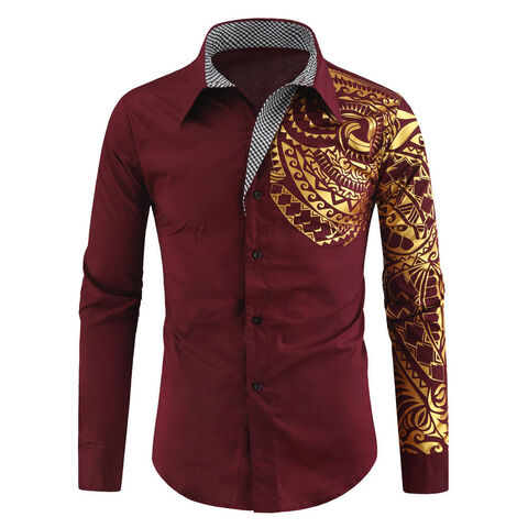 Golden best sale printed shirt