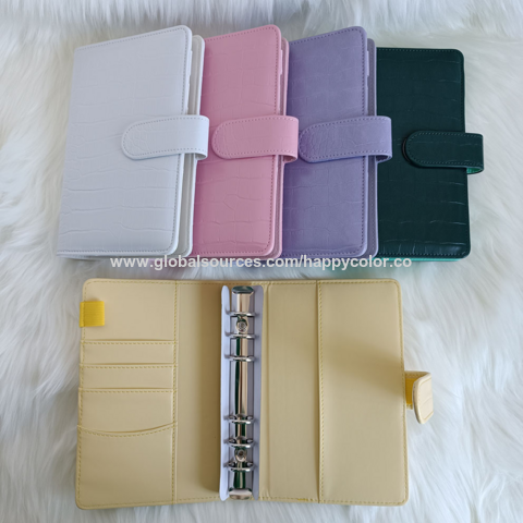 A6 6 Rings Binder Cover PVC Zipper Wallet Pouch Folders Clear