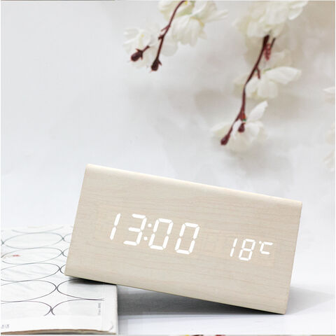 Reloj de pared Digital luminoso, 4 alarmas por hora, calendario de  temperatura, fecha, mesa de escritorio, reloj LED electrónico con enchufe