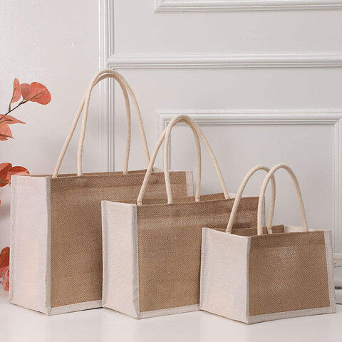 Bolsa de compras de moda, bolsa tote de yute ecolaminado for sale at factory direct price