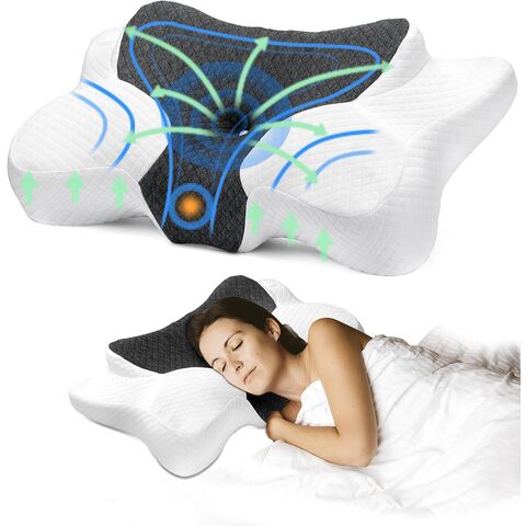 Memory Foam Neck Pillow For Pain Relief - Ergonomic Cervical Support For Side & Back Sleepers