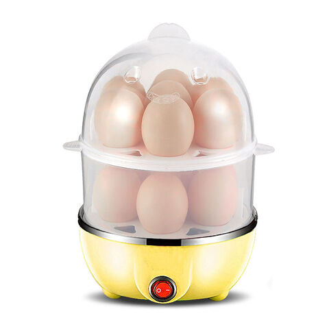 Double Layer Egg Cooker 14 Egg Capacity Hard Boiled Egg Cooker -dry  Electric Egg Boiler with 40mL Measuring Cup Steam Vegetables