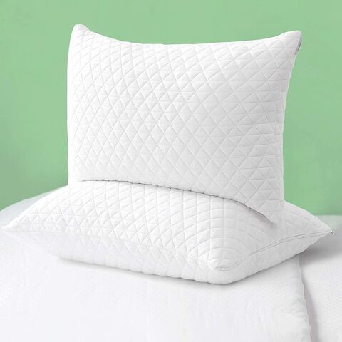 2 Pack Shredded Memory Foam Bed Pillows for Sleeping Cooling Hypoallergenic Sleep  Pillow for Back and Side Sleeper Queen Size 