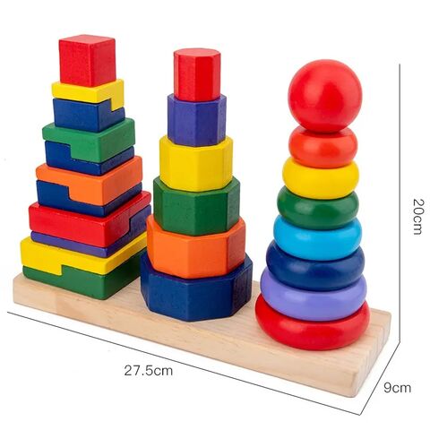 Buy Wholesale China Classic Toy Developmental Sorting And Stacking Solid  Wood Rainbow Stacker Wooden Ring Stacking Toy & Stacking Toy at USD 63.88