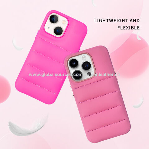 Custom Logo 3d Soft Touch Tpu Down Jacket Leather Puffer Phone Case For ...