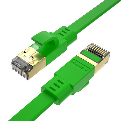 Compre Rj45 Ethernet 28awg Cat8 Cable Plano De Red Cat 8 Patch Cord Suave  Flexible 40g 2000mhz 1m 2m 5m y Cordón De Remiendo De La Red Del Cat 8 Del  Cable