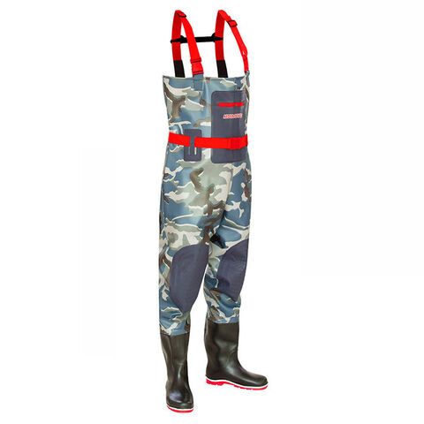 Waterproof Wader Boots Pvc Rubber Fabric Fishing Chest Waders With