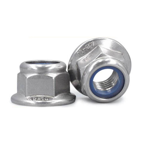 Customized DIN6926 hex flange lock nut M2-M20 Stainless Steel hex flange nylon lock nut for sale at factory direct price