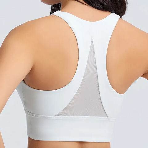 Buy Wholesale China Height Strength White Breathable Mesh Sport Bra Woman  Brushed Nude Yoga Workout Bra Sports Underwear Fitness Gym Sport Tops Bra &  Yoga Wear at USD 9.6