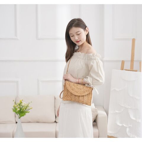 2023 Wholesale Custom Summer Women Handbags Beach Woven Corn Husk