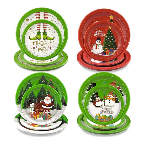 Buy Wholesale China Christmas Paper Plate Disposable Christmas Party Plates  Dinnerware & Paper Plates at USD 0.02
