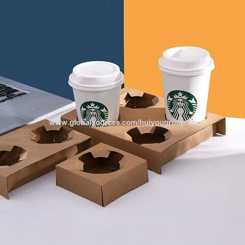 Cups Carrier Custom Printed Reusable Take Away Folding Kraft Coffee ...