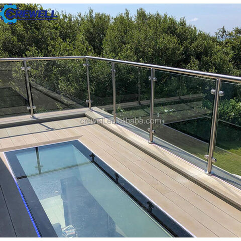 Frameless Glass Railing Clamp Glas Clip Glass U Channel Railing With ...