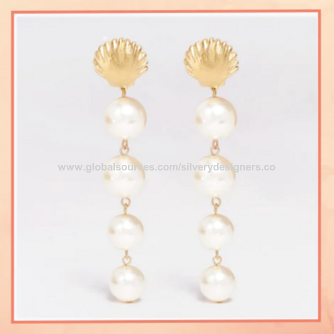 Vintage Pearl Earrings Clip on Faux Pearl Goldplated Dee - Etsy