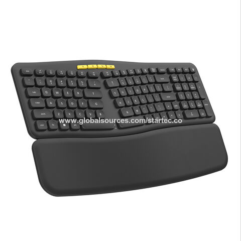 ST-SKB908 Teclado de Escritório Sem Fio Ergonômico de Molde Duplo 2.4G+BT de 101 Teclas com Apoio de Pulso for sale at factory direct price
